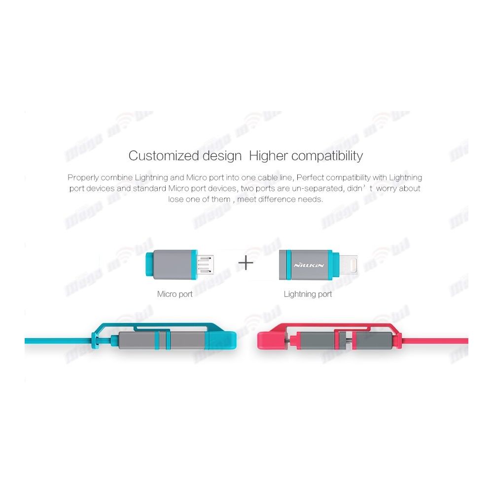 Data Kabel iPhone/Micro Nillkin Plus II blue