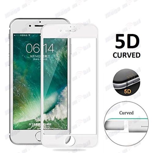 Tempered glass za iPhone 6 plus 5D. white.