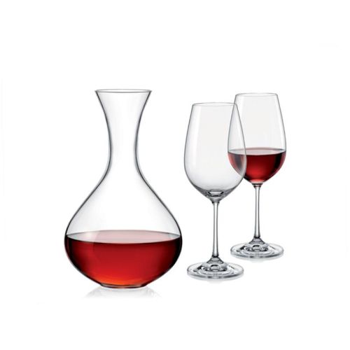 Сет за вино декантер + 2 чаши Bohemia Viola