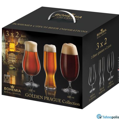 Сет 6 чаши за пиво Bohemia Beer Set Praga