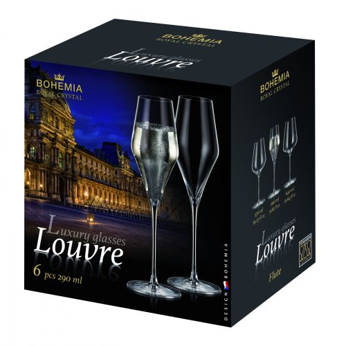Сет 6 чаши за шампањ Bohemia Louvre 290 мл