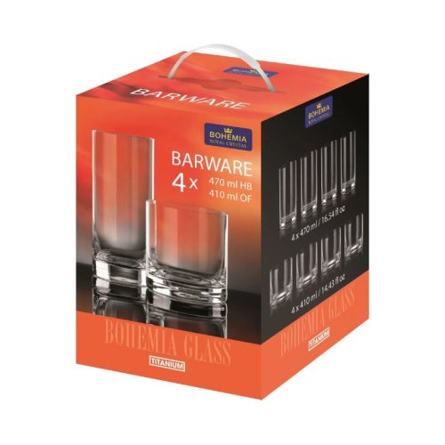 Barware сет Bohemia 4+4 (410ml+470ml)