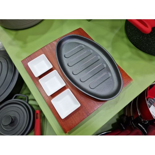 Сет за сервирање од гус со бамбус постолје 36580 29x27cm