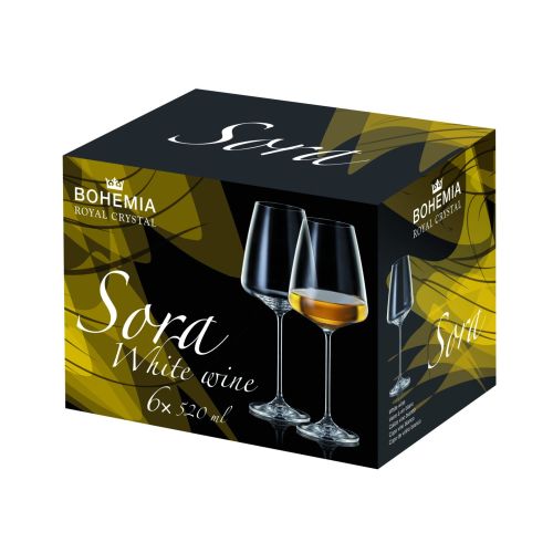 Сет 6 чаши за вино Bohemia Sora 1SJ30/520ml