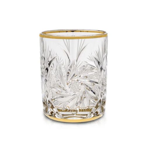 Сет 6 чаши за виски Bohemia 1845 Pinwheel Matt Cut and Gold 360m