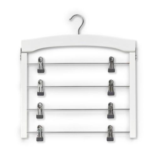 Повеќенаменска закачалка за здолниште, букова/хромиран метал, бела Zeller 17162