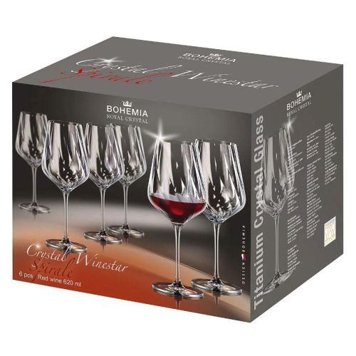 Сет 6 чаши за вино Bohemia Winestar spirale 620ml