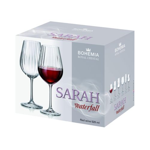 Сет 6 чаши за вино Bohemia Sarah Waterfall 1SI80/520ml