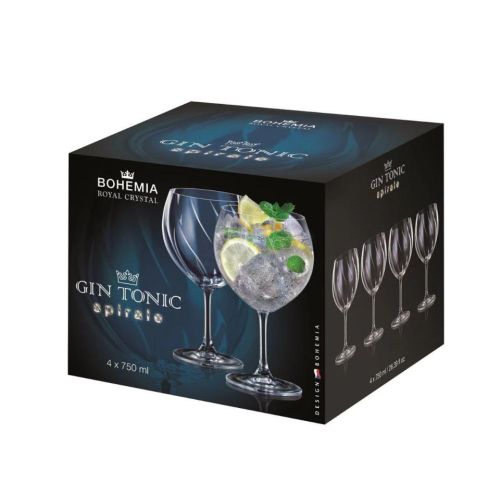 Сет 4 чаши за Gin&Tonic Bohemia Spirale 750ml