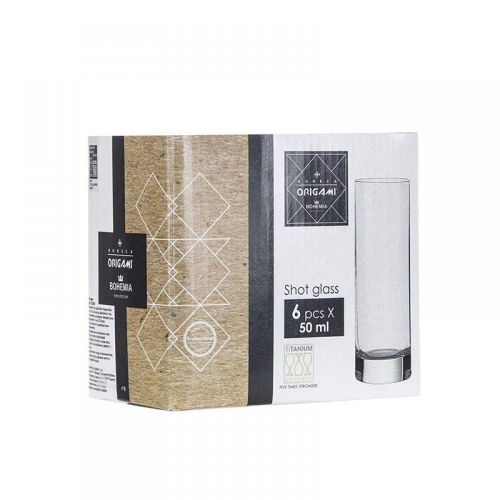 Сет 6 чаши за ракија Bohemia Origami 50ml