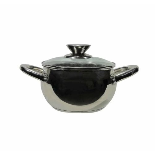 Тенџере од не'рѓосувачки челик со капак од калено стакло Gusto Casa 727036 18cm