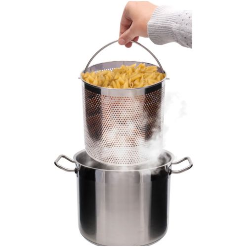 Перфорирана челична корпа за паста или помфрит Gusto Casa 512596 f15x10cm