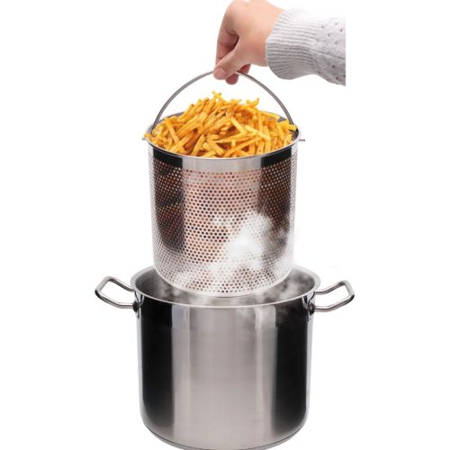 Перфорирана челична корпа за паста или помфрит Gusto Casa 512597 f15x16cm